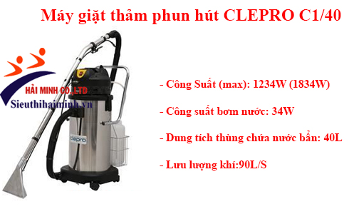 Máy giặt thảm phun hút CLEPRO C1-40